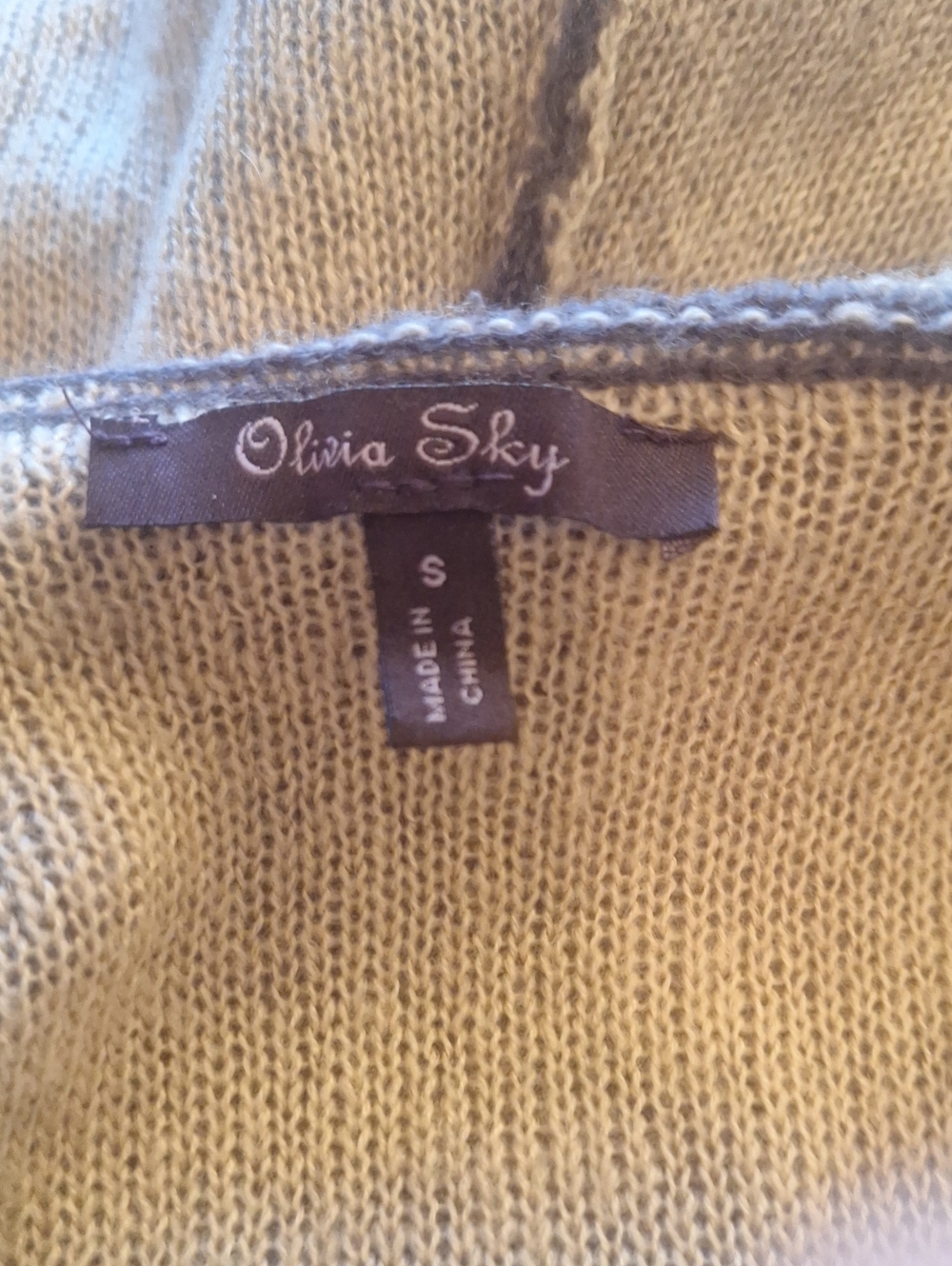 Olivia Sky Two-Tone Hooded Knit Long Cardigan Sweater - Eggplant & Tan Inside S - Picture 6 of 10